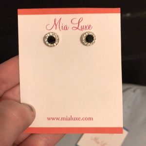 Navy blue gemstone studs